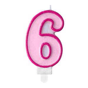 Sviečka "6" ružová
