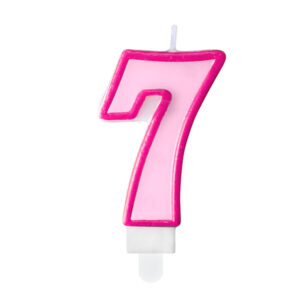 Sviečka "7" ružová