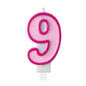 Sviečka "9" ružová