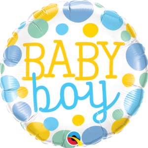 Balón fóliový Baby boy bodky farebné 46cm