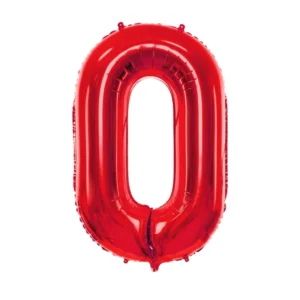 Balón fóliový "0" červený 86cm