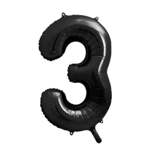Balón fóliový "3" čierny 86cm