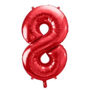 Balón fóliový "8" červený 86cm