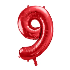 Balón fóliový "9" červený 86cm