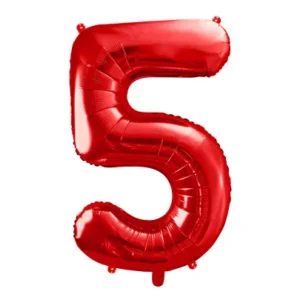 Balón fóliový "5" červený 86cm