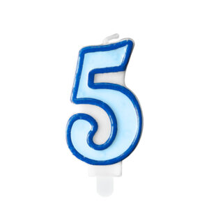 Sviečka "5" modrá