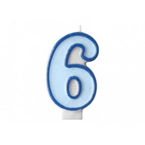 Sviečka "6" modrá