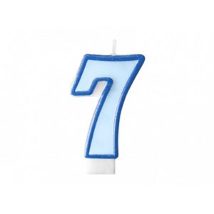 Sviečka "7" modrá