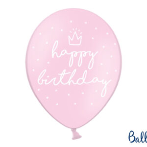 Balóny Happy Birthday baby ružové 5ks 30cm