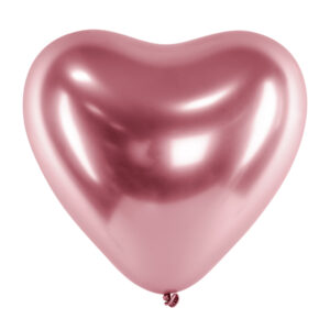 Balóny srdcia chrómové rosegold 5ks 30cm
