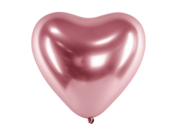 Balóny srdcia chrómové rosegold 5ks 30cm