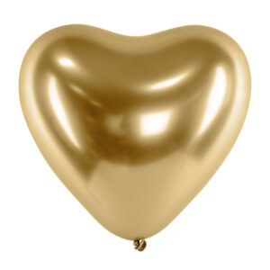 Balóny srdcia chrómové zlaté 5ks 30cm