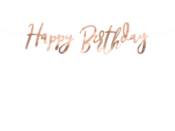 Baner Happy Birthday rosegold 16,5 x 62 cm