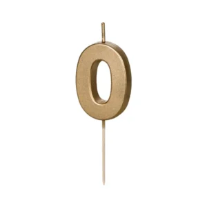 Sviečka "0" zlatá 4,5cm