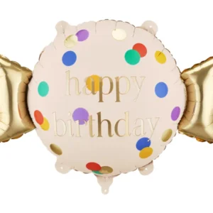 Balón fóliový Cukrík Happy Birthday 61x37cm