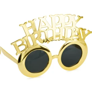 Okuliare Happy Birthday zlaté 16,5x11,5cm