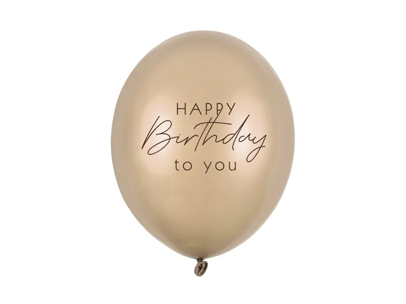 Balóny Happy Birthday tmavá zlatá 6ks,30cm